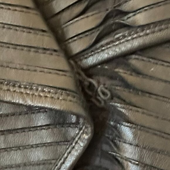 🖤 LINE Brand Black Textured Lambskin Leather Jacket 🖤 - Picture 6 of 9